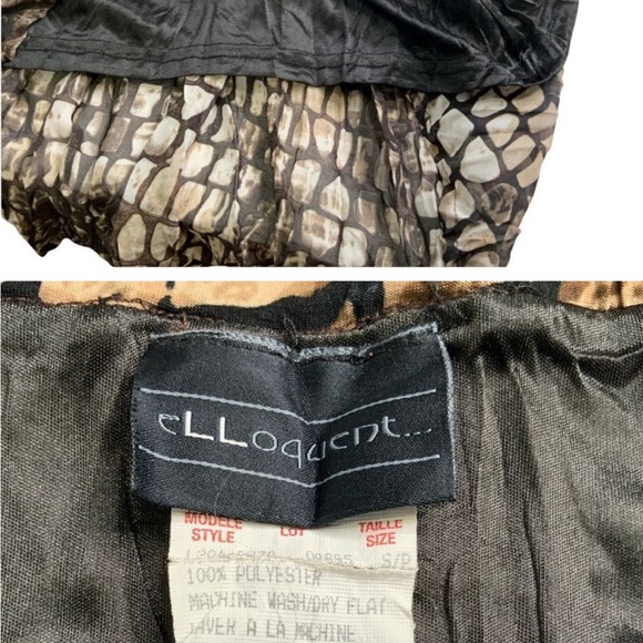 ELLOQUENT Animal Print Tiered Midi Skirt MADE IN CANADA Sz S - Picture 3 of 3